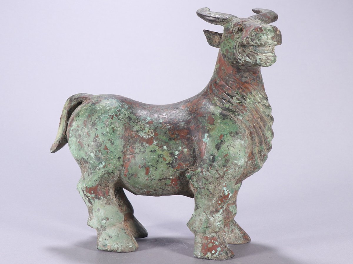 □大成美術□館蔵珍品 青銅器 牛置物 (検) 戦漢時代 唐物 中国 □大成美術□館蔵珍品 青銅器 牛置物 (検) 戦漢時代 唐物 中国