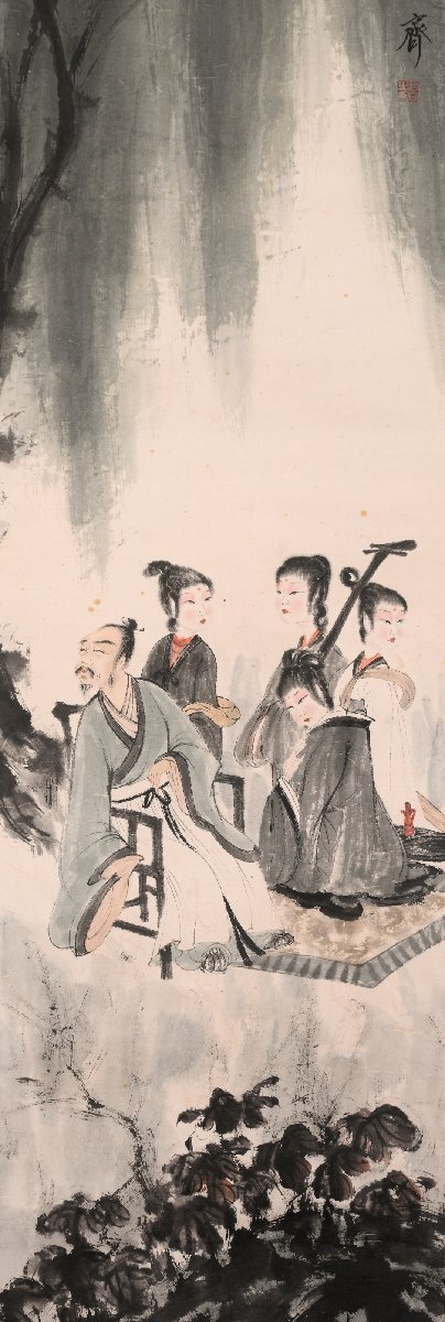 □大成美術□【傅抱石書 紙本 人物図】(検)近代書画家 中国画 □大成美術□【傅抱石書 紙本 人物図】(検)近代書画家 中国画
