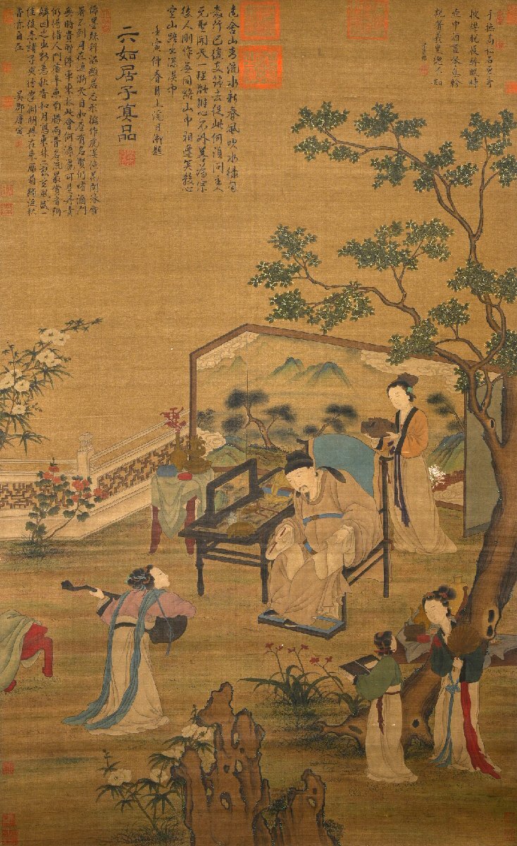 □大成美術□【唐寅書 絹本 人物故事図】(検)明代書画家 □大成美術□【唐寅書 絹本 人物故事図】(検)明代書画家