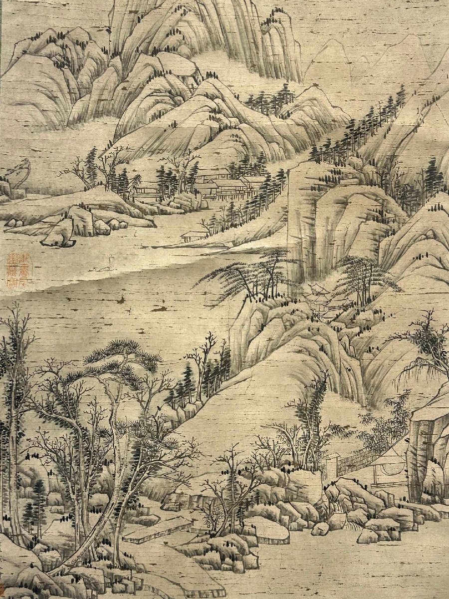 □大成美術□【銭維城書 紙本 山水図】(検)清代書画家 中国画 □大成美術□【銭維城書 紙本 山水図】(検)清代書画家 中国画