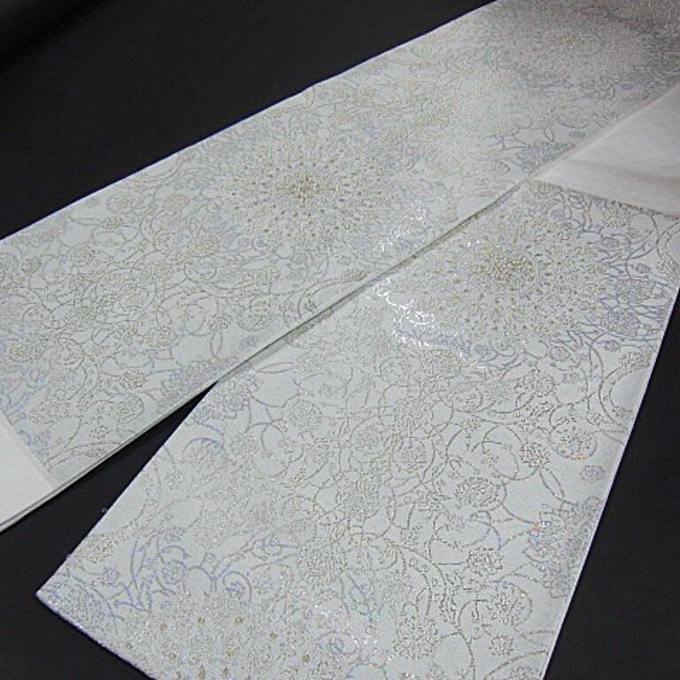 新品未仕立 豪華作品 藤本隆志 螺鈿入り西陣織六通柄高級袋帯 新品未仕立 豪華作品 藤本隆志 螺鈿入り西陣織六通柄高級袋帯