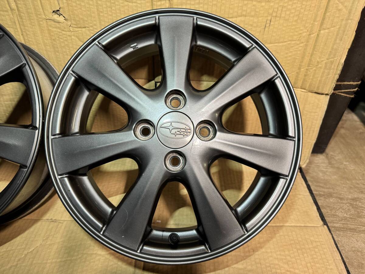 希少☆ENKEI 軽量エンケイ制 SUBARU スバル 后期 R2 タイプS 純正 4.5j+45 PCD100 ガンメタ R1 サンバー ディアスワゴン ステラ プレオ