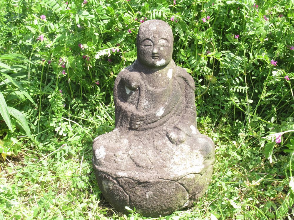 江戸期 石仏 年号入り 地蔵菩薩 仏像 38㎝ お地蔵さん 仏教美術 江戸期 石仏 年号入り 地蔵菩薩 仏像 38㎝ お地蔵さん 仏教美術