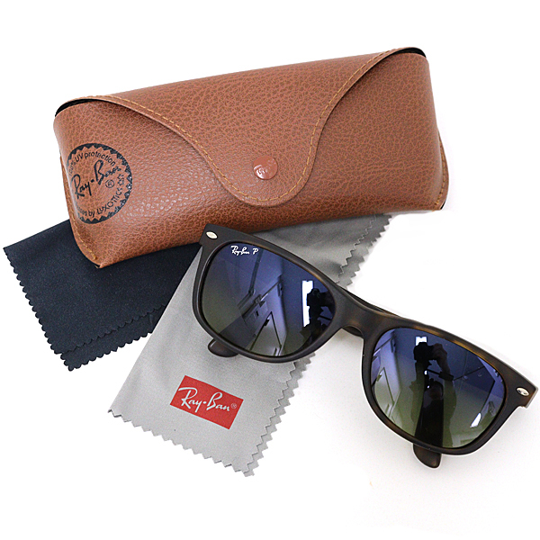 Ray-Ban レイバン NEW WAYFARER サングラス RB2132-F 894/76 55□18 140 POLARIZED ブラウン系 べっ甲柄 【中古】Sランク