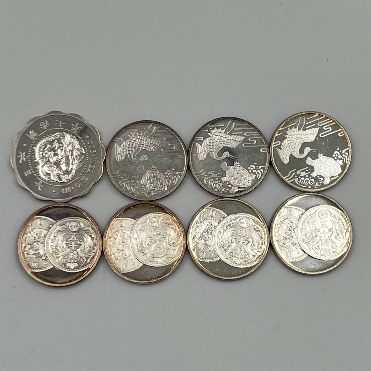 メダル まとめ 銀貨 8枚 敬老貨幣セット 約45g オールドコイン メダル まとめ 銀貨 8枚 敬老貨幣セット 約45g オールドコイン