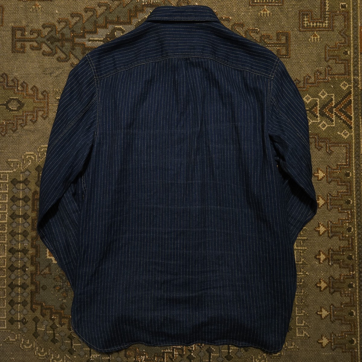 傑作品】 RRL Indigo Wabash Striped Work Shirt 【M 傑作品】 RRL Indigo Wabash Striped Work Shirt 【M