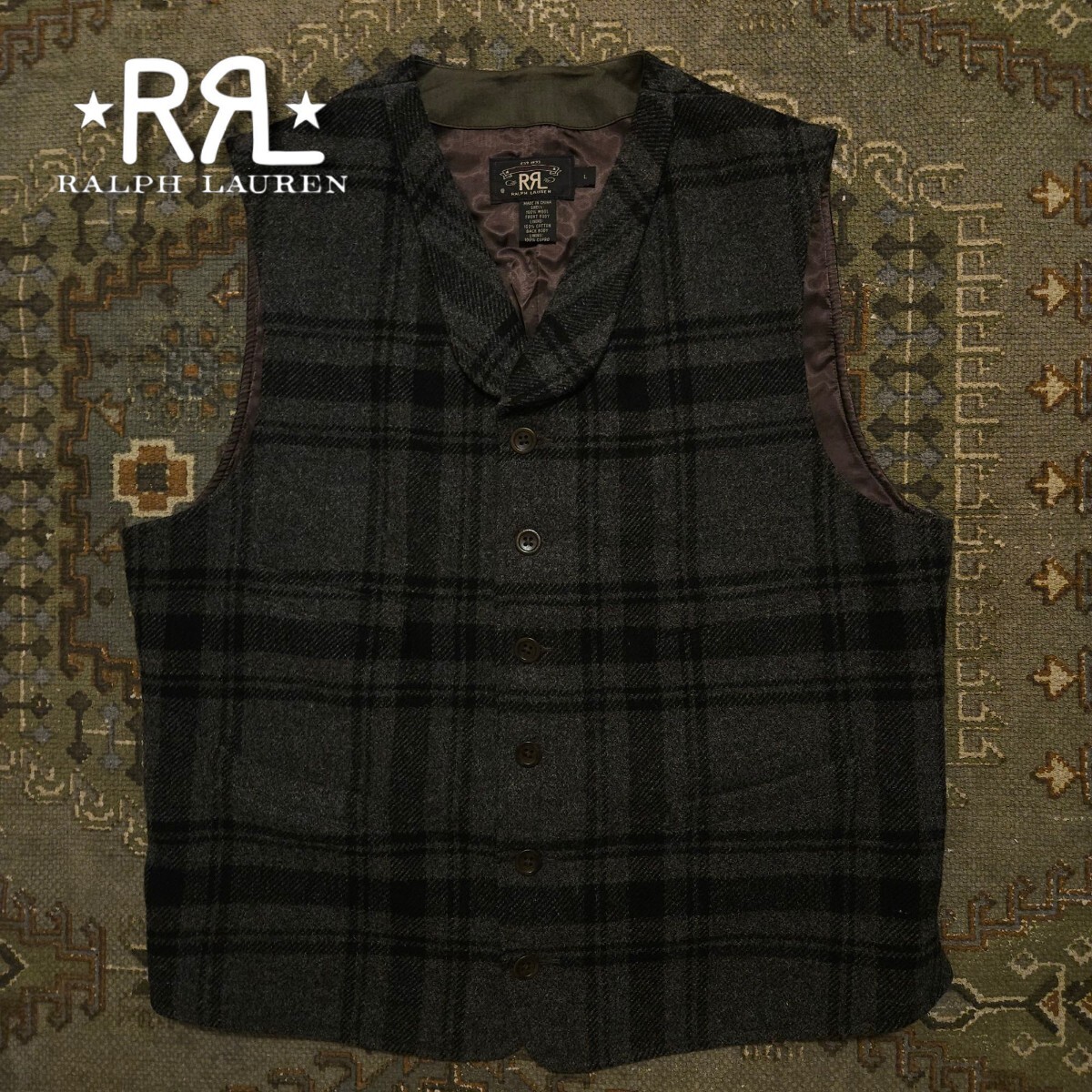 逸品】 RRL Wallace Wool Vest 【L】 ウォレス ウール ベスト 逸品】 RRL Wallace Wool Vest 【L】 ウォレス ウール ベスト