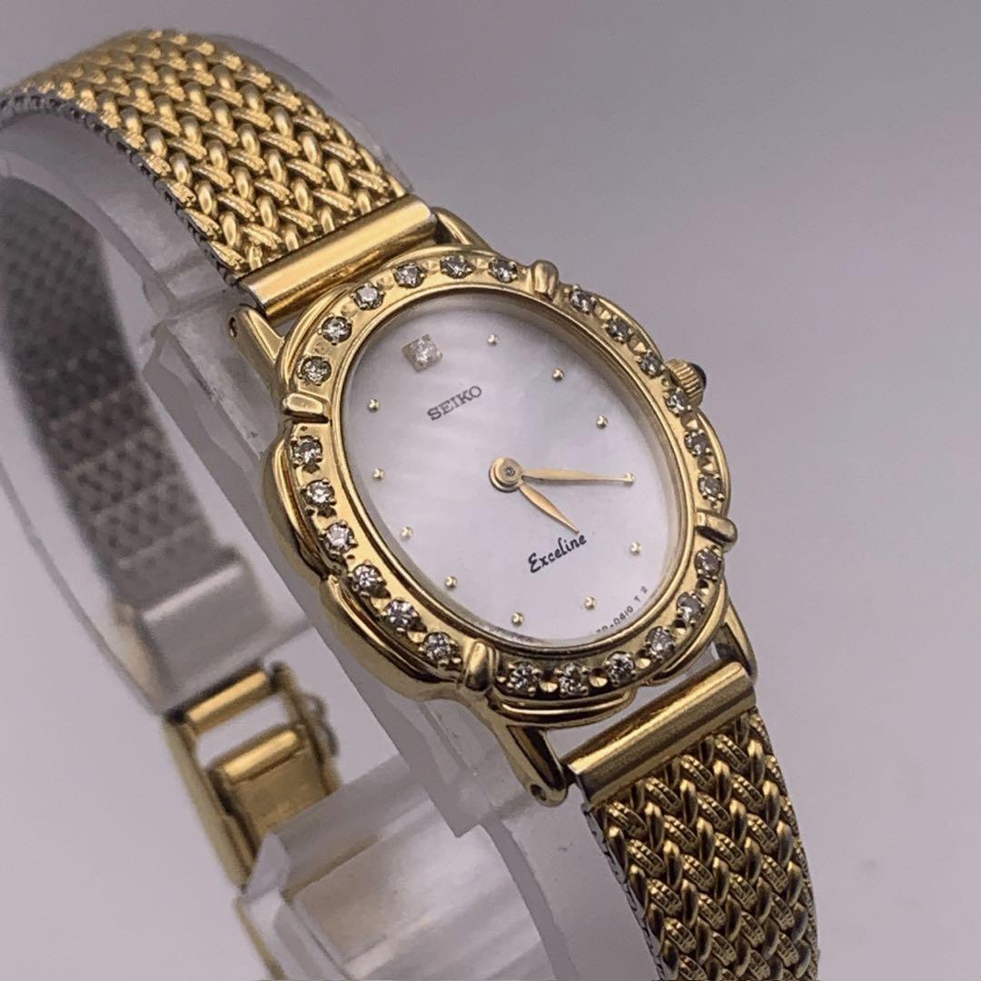 SEIKO セイコー エクセリーヌ ダイヤベゼル シェル文字盤|Yahoo SEIKO セイコー エクセリーヌ ダイヤベゼル シェル文字盤|Yahoo