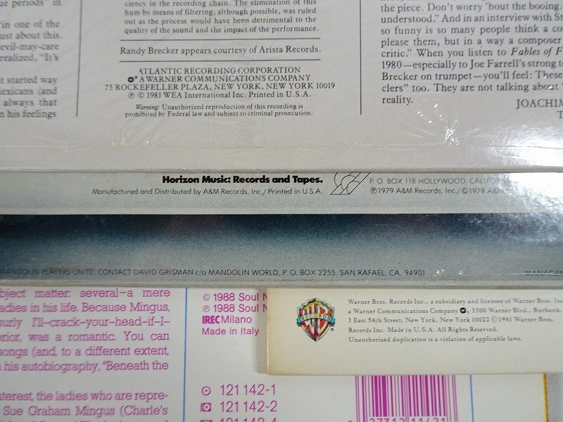 US 海外盤】JAZZ LP10組◇DAVID GRISMAN / MINGUS DYNASTY US 海外盤】JAZZ LP10組◇DAVID GRISMAN / MINGUS DYNASTY