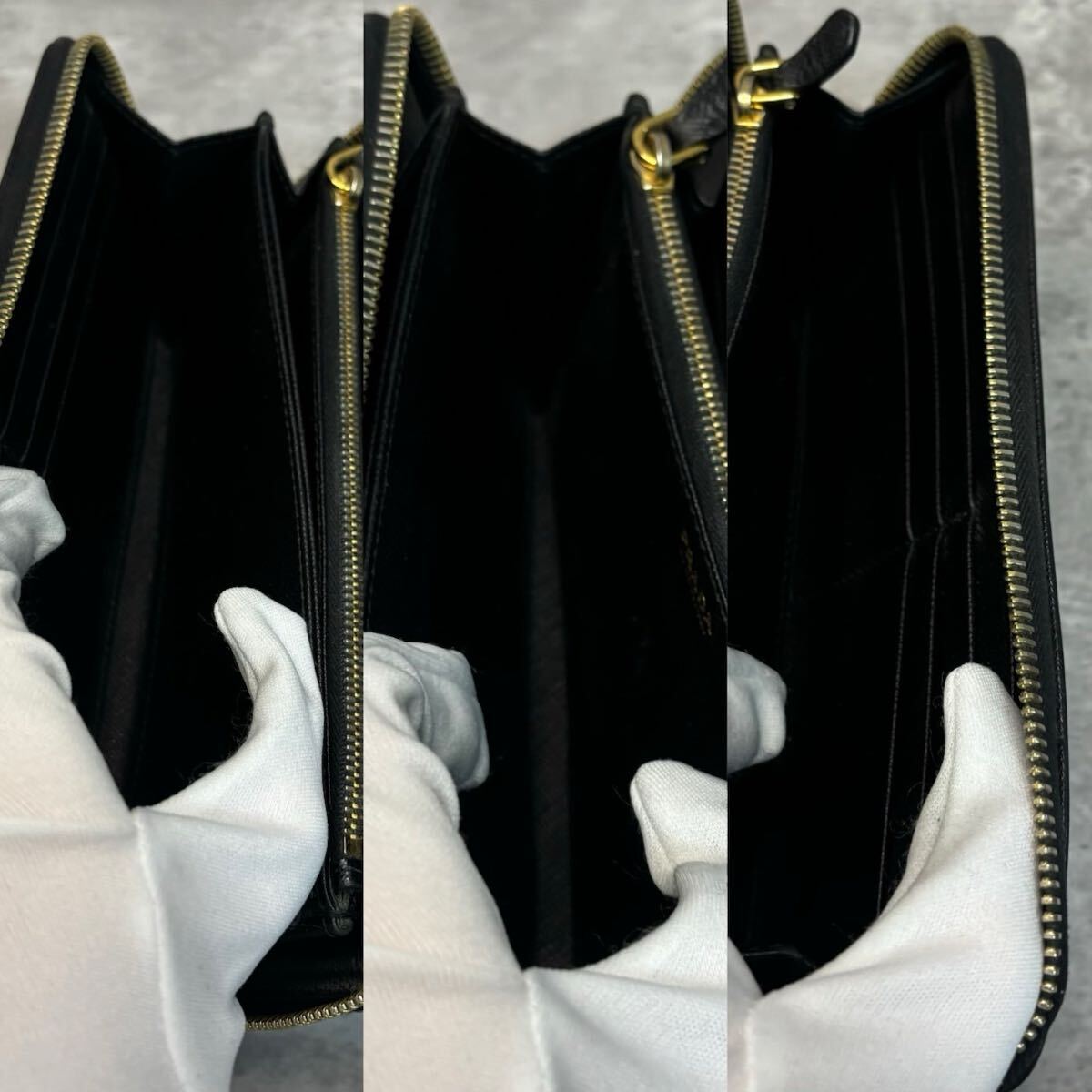美品/現行】PRADA プラダ 長財布 ラウンドファスナー ジッピー 美品/現行】PRADA プラダ 長財布 ラウンドファスナー ジッピー