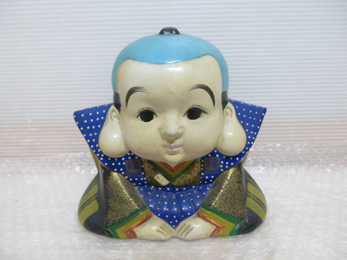 昭和レトロ 福助人形 約16㎝ アンティーク 置物 陶器 骨董(和風 昭和レトロ 福助人形 約16㎝ アンティーク 置物 陶器 骨董(和風