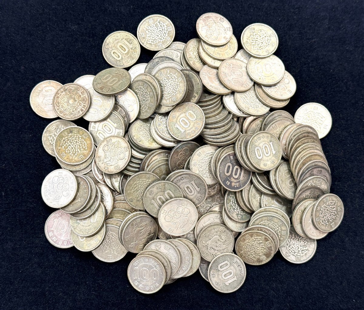 A)日本 古銭 旧100円硬貨 100円 銀貨 185枚 稲穂 鳳凰 東京 A)日本 古銭 旧100円硬貨 100円 銀貨 185枚 稲穂 鳳凰 東京