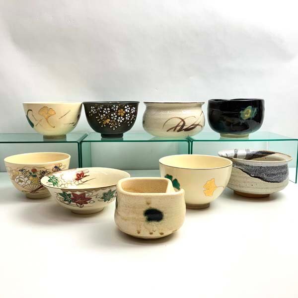 e)水野双鶴/隆山/他 茶碗/抹茶茶碗/抹茶碗 まとめて 9点セット e)水野双鶴/隆山/他 茶碗/抹茶茶碗/抹茶碗 まとめて 9点セット