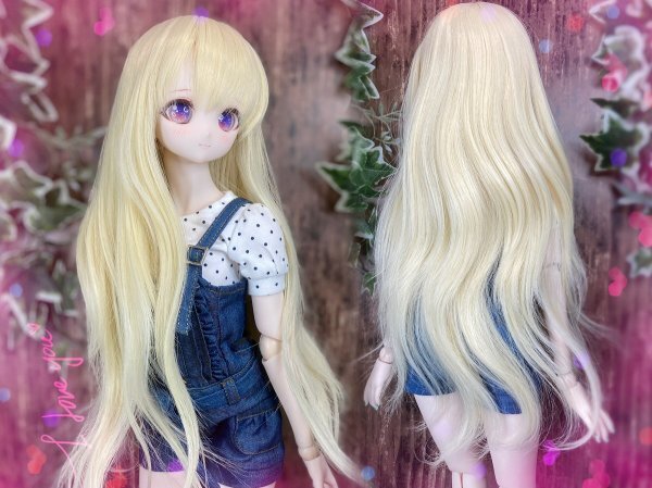 ●ドールウィッグ*エアリーロング*ミルキーゴールド*9～9.5インチ（MDD DD SD SmartDollなど）●doll wig*dollwig●