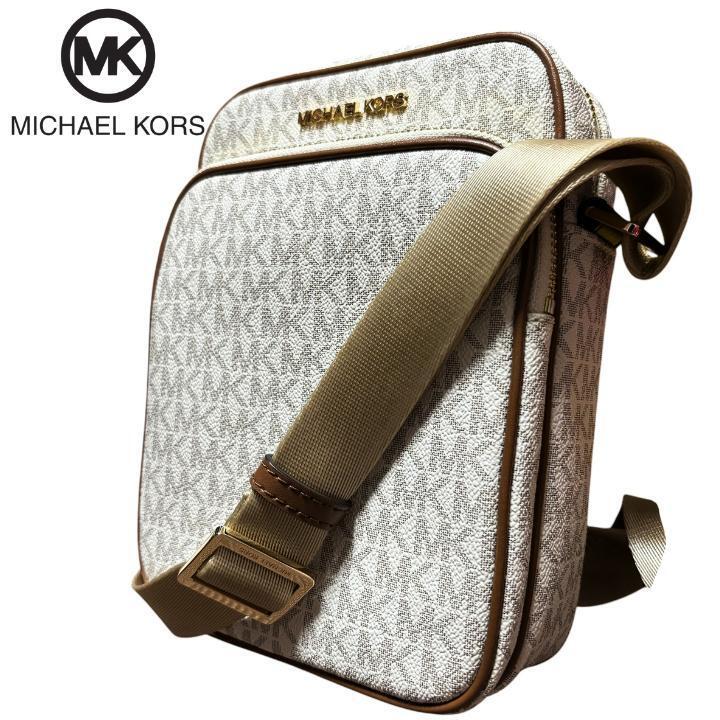 未使用級】MICHALE KORS ショルダーバッグ シグネチャー 斜め 未使用級】MICHALE KORS ショルダーバッグ シグネチャー 斜め