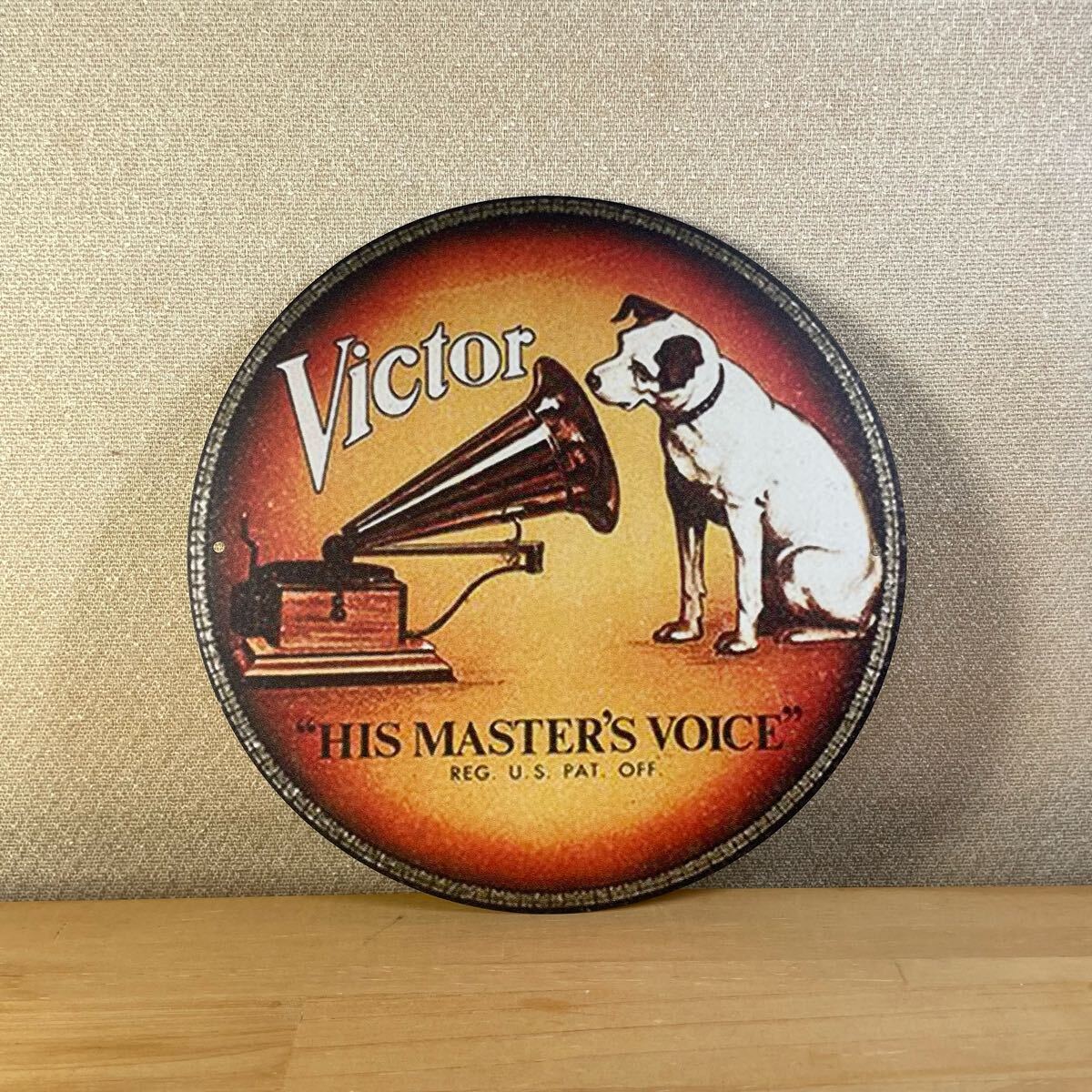 Victor ビクター His Master's Voice アルミ製プレート 看板 Victor ビクター His Master's Voice アルミ製プレート 看板
