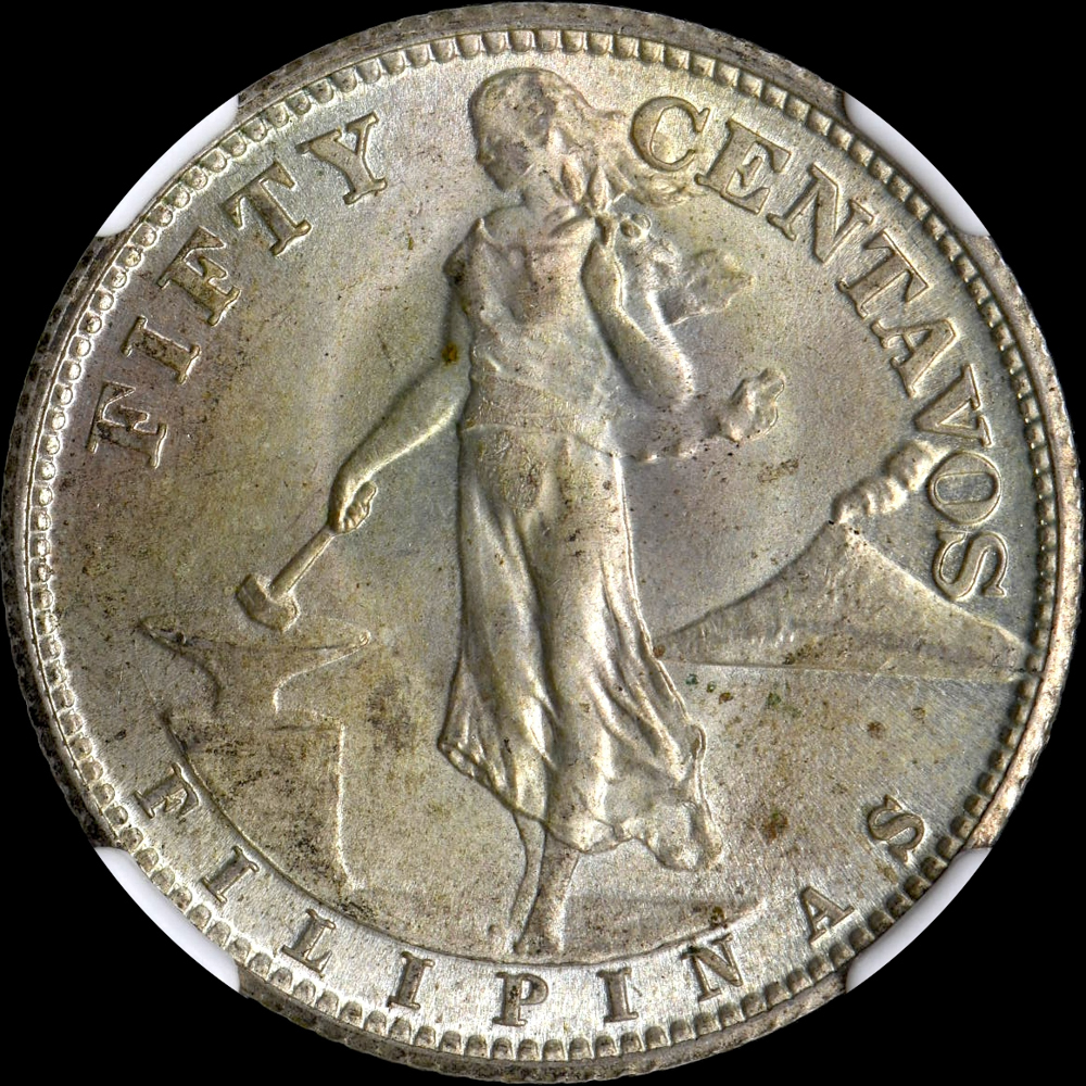 ☆日終 【NGC MS64】1944S アメリカ領フィリピン 50C銀貨 未使用 ☆日終 【NGC MS64】1944S アメリカ領フィリピン 50C銀貨 未使用
