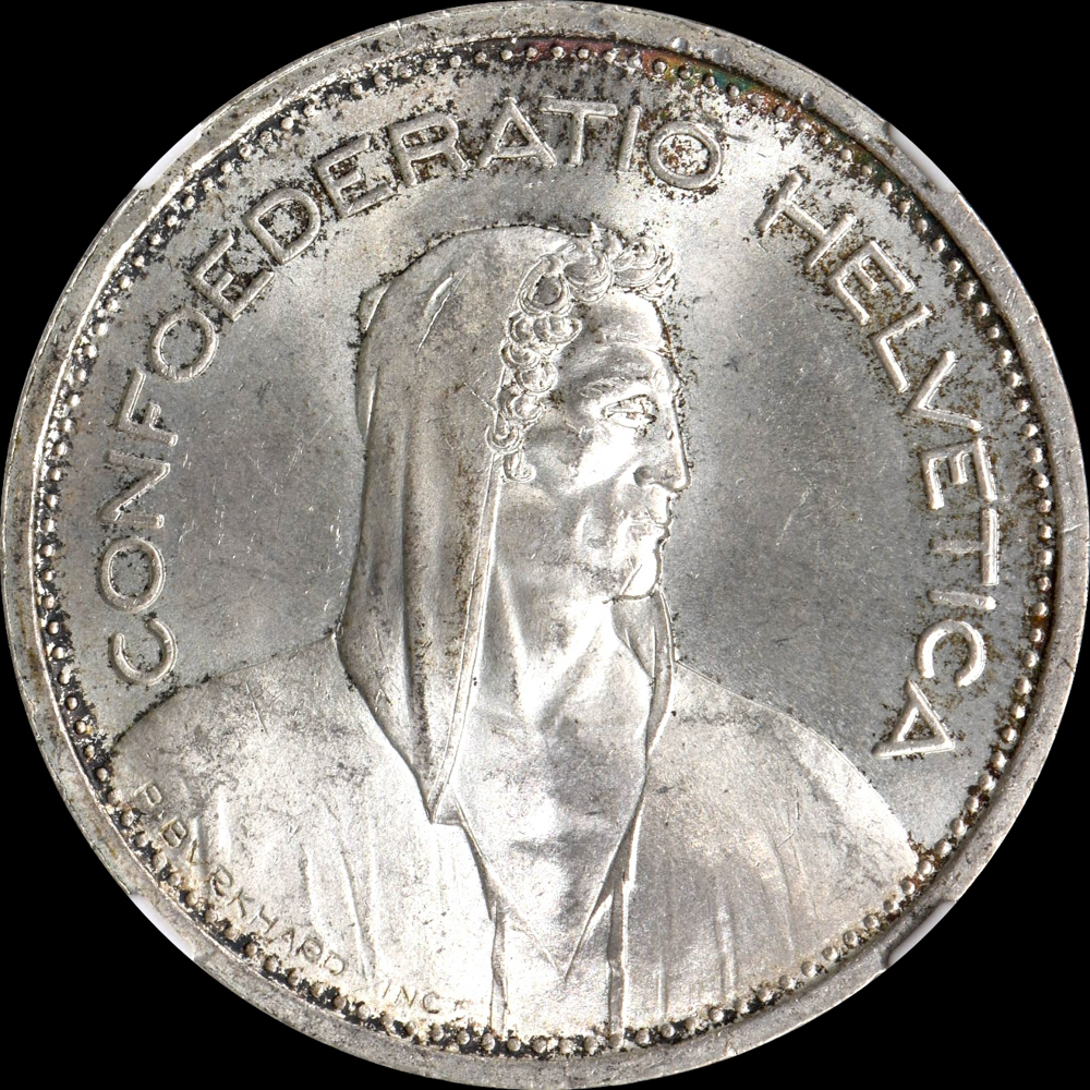 ☆月終 【NGC MS64】1953B スイス 5F銀貨 未使用+ //世界コイン ☆月終 【NGC MS64】1953B スイス 5F銀貨 未使用+ //世界コイン