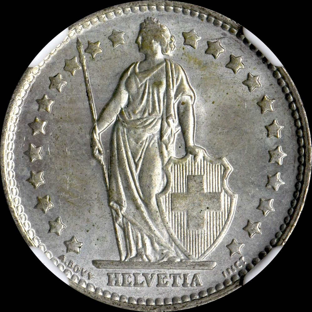 ☆月終 【NGC MS64】1964B スイス Franc銀貨 未使用+ //世界 ☆月終 【NGC MS64】1964B スイス Franc銀貨 未使用+ //世界