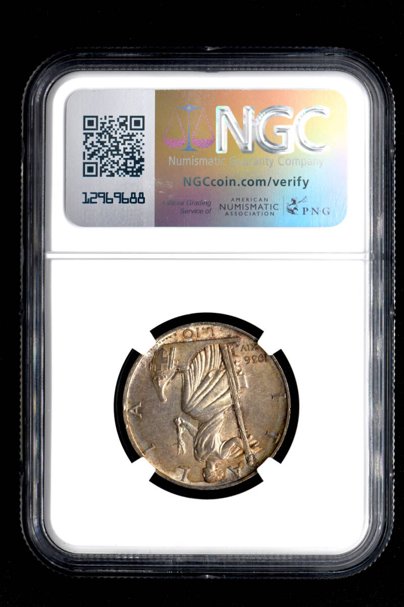 ☆日終 【NGC MS63 希少品】1936R イタリア 10L銀貨 未使用 ☆日終 【NGC MS63 希少品】1936R イタリア 10L銀貨 未使用