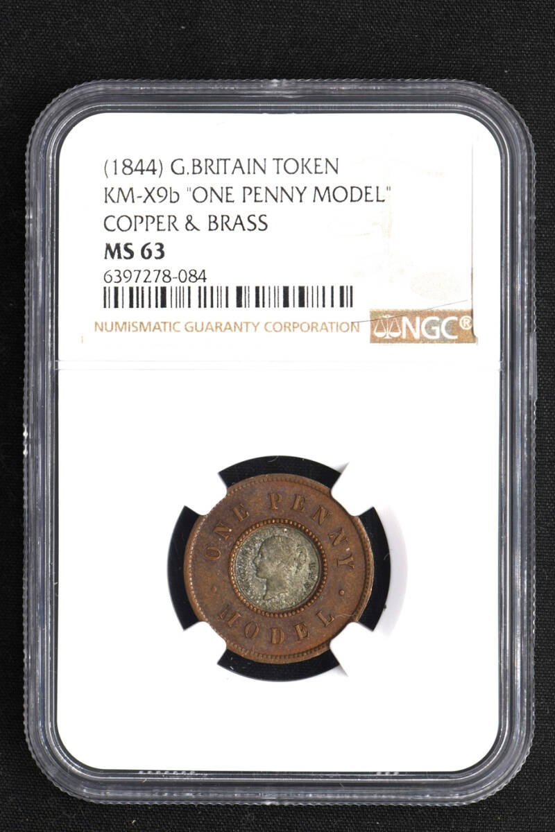 ☆日終 【NGC MS63 N社準最高鑑定 希少】1844 イギリス Token 銅 ☆日終 【NGC MS63 N社準最高鑑定 希少】1844 イギリス Token 銅