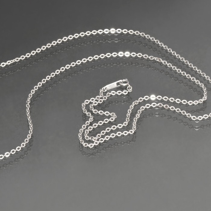 ネックレス チェーン サージカルステンレス 316L フラット小豆チェーン 幅2.3mm 長さ60cm_画像1