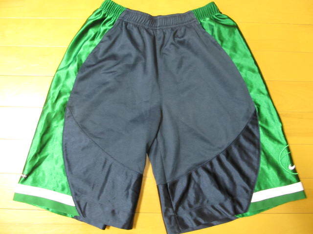 良品【NIKE】ナイキ バスケットボール DRY FIT ハーフパンツ 14～16ジュニア L 緑×紺 バスパン ミニバス NBA Bリーグ 八村 ジョーダン