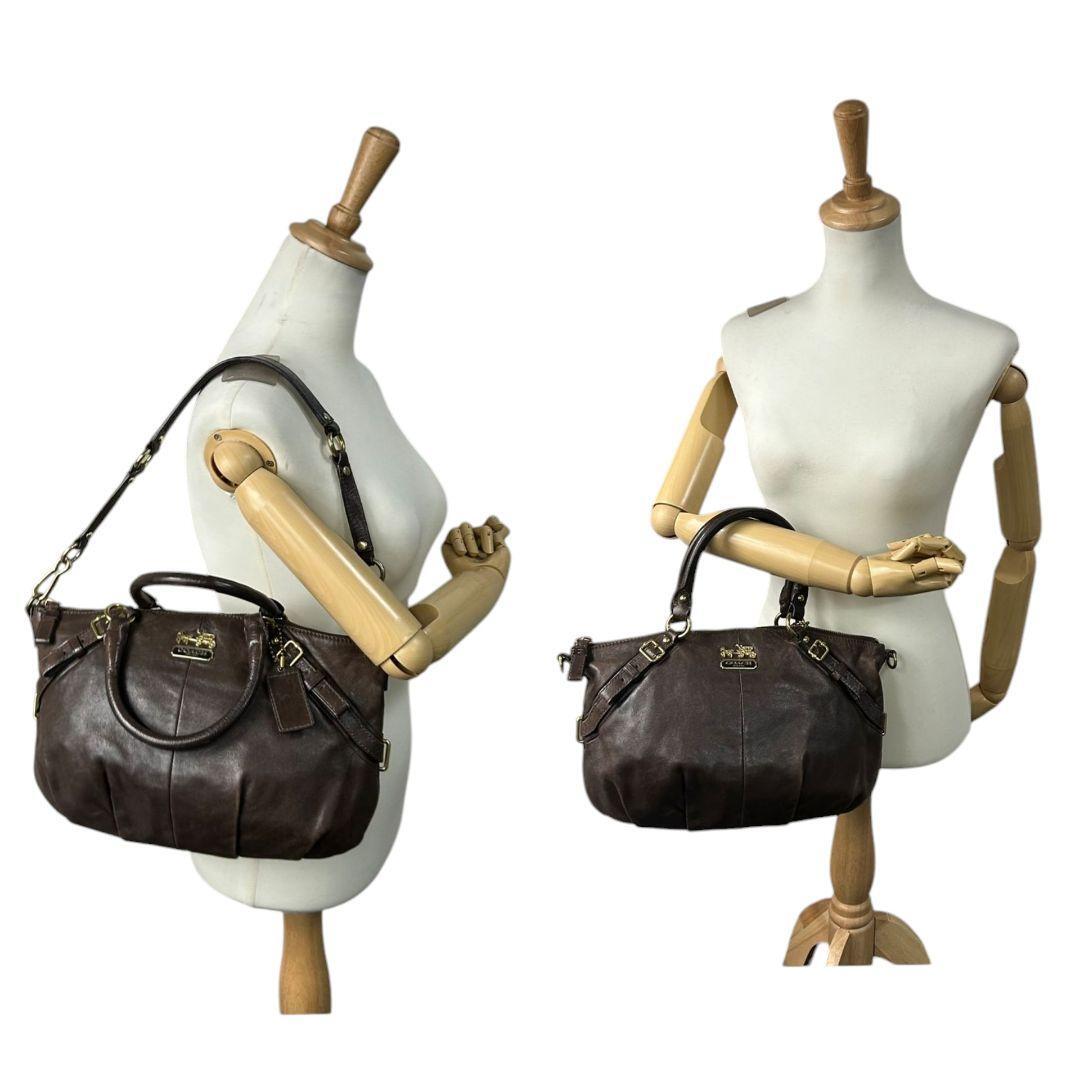 coach コーチ ハンドバッグ 2way 茶 マディソン レザー 馬車 s18