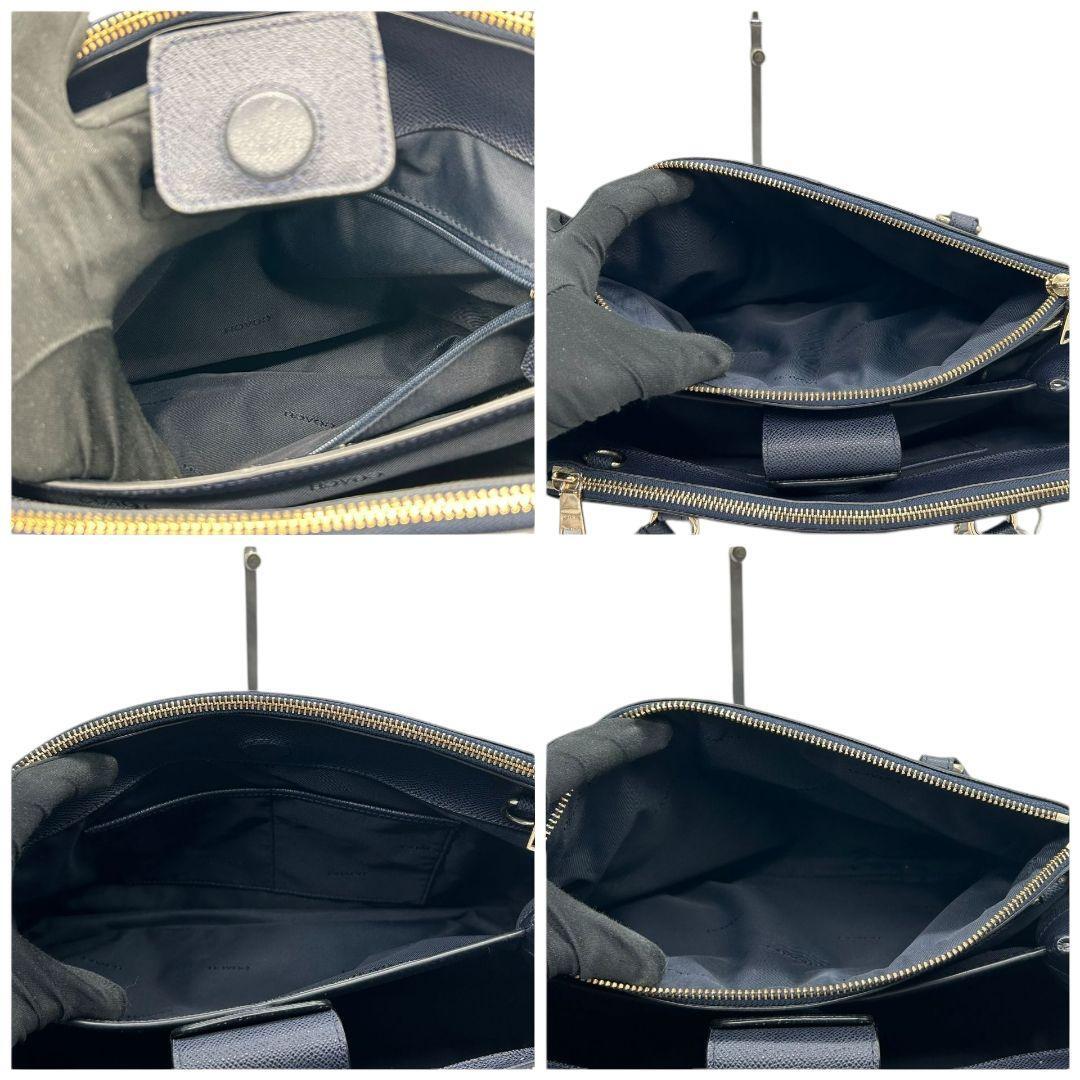 coach コーチ トートバッグ 青 ロゴチャーム レザー A4可 T7 coach コーチ トートバッグ 青 ロゴチャーム レザー A4可 T7