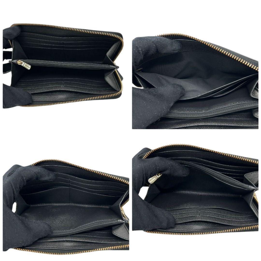 COACH - コーチ　財布　黒　レザー　ラウンドファスナー　COACH　馬車ロゴ　箱付き　w1 コーチ 財布 黒 レザー ラウンドファスナー COACH 馬車ロゴ 箱