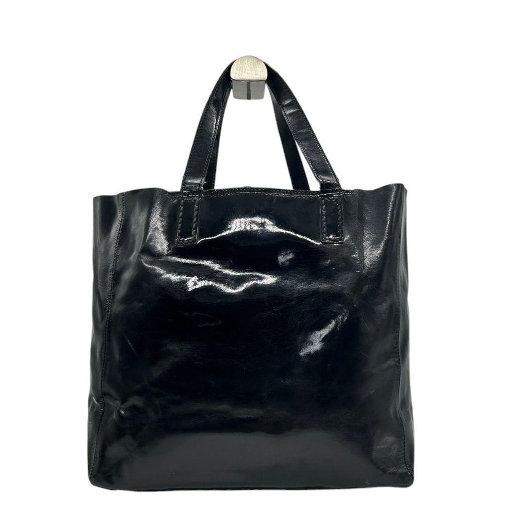  Anya Hindmarch большая сумка чёрный лента Logo эмаль кожа s16
