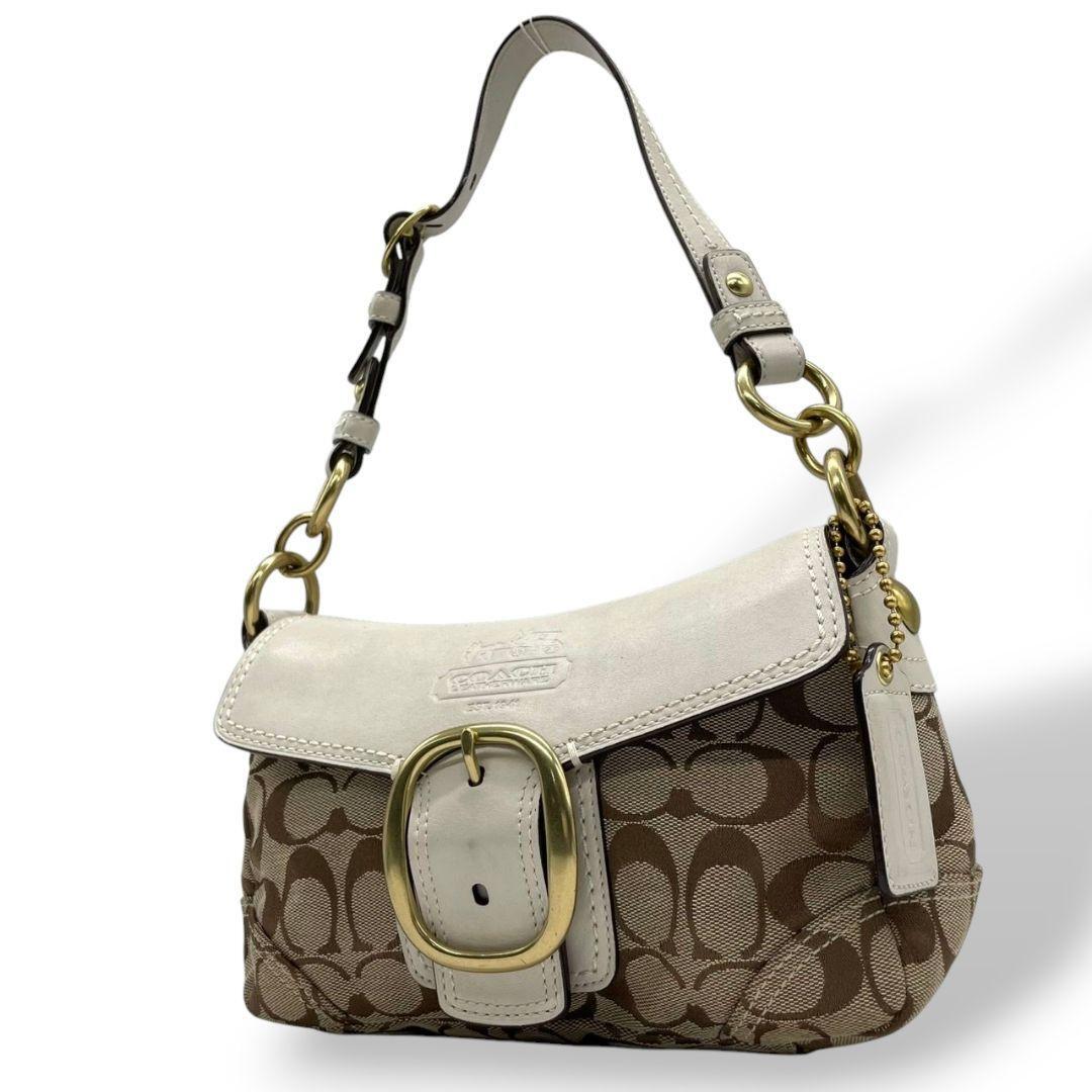 美品　コーチ　ショルダーバッグ　シグネチャー　ソーホー　肩掛け　COACH　T7