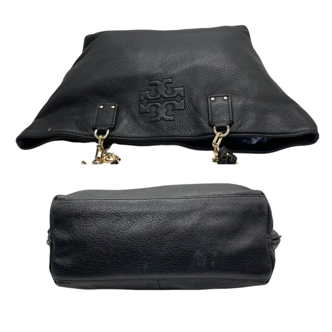  Tory Burch большая сумка чёрный кожа Logo кисточка бахрома s30