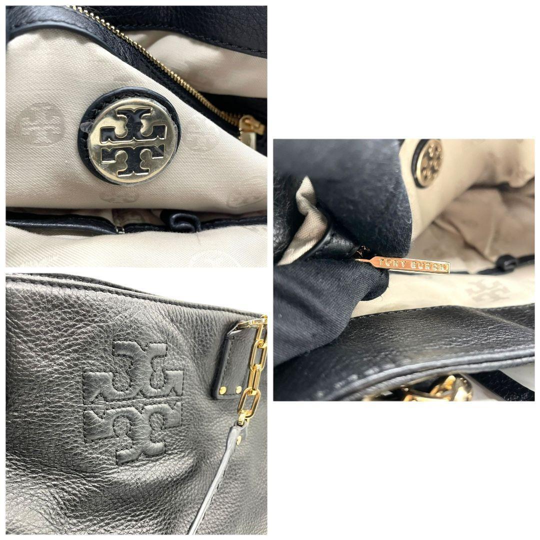  Tory Burch большая сумка чёрный кожа Logo кисточка бахрома s30