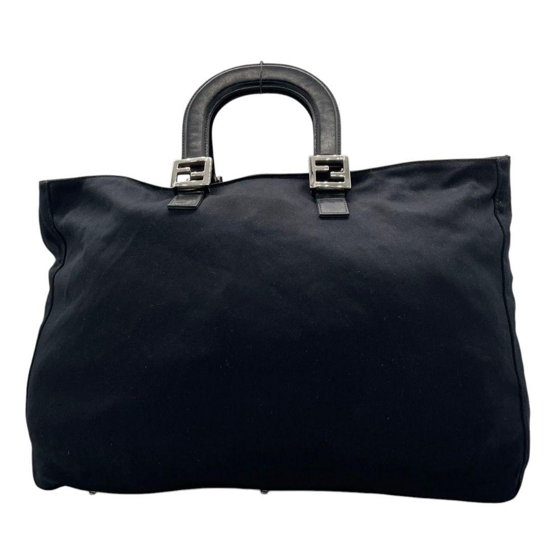 美品　FENDI フェンデ?！ˉ膝螗丧啸氓啊ˉ醛`トバッグ　黒　F金具　T5