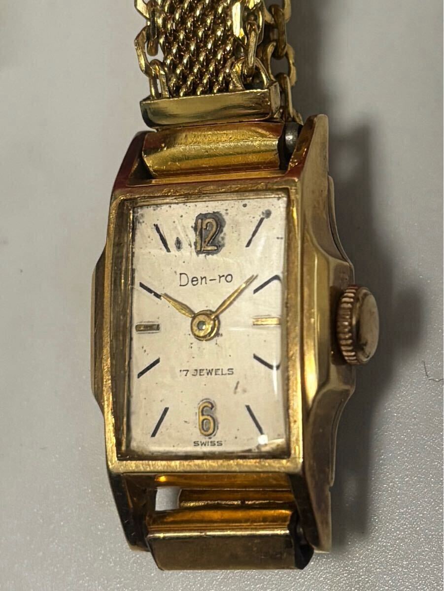 腕時計 Den-ro SWISS 18K 0.750 動作未確認ジャンク品(2針(時 腕時計 Den-ro SWISS 18K 0.750 動作未確認ジャンク品(2針(時