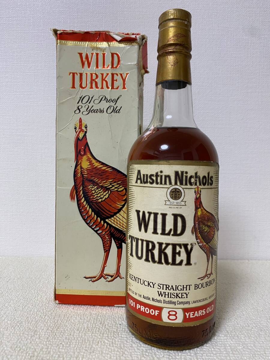 【ワイルドターキー8年旧瓶】WILD TURKEY 8 YEARS OLD / Austin Nichols【箱付き（破損・補修跡アリ）】750ml , 50.5%