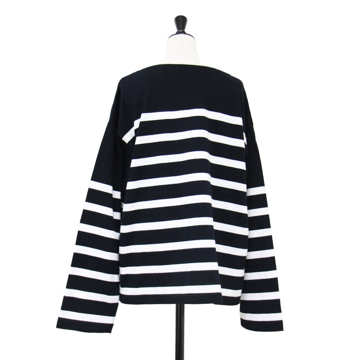 Johnbull ジョンブル Tシャツ ブラック ホワイト 黒白 サイズ:M / 24春夏 AP STUDIO 別注 ワイドピッチ バスク Tシャツ / ボートネック