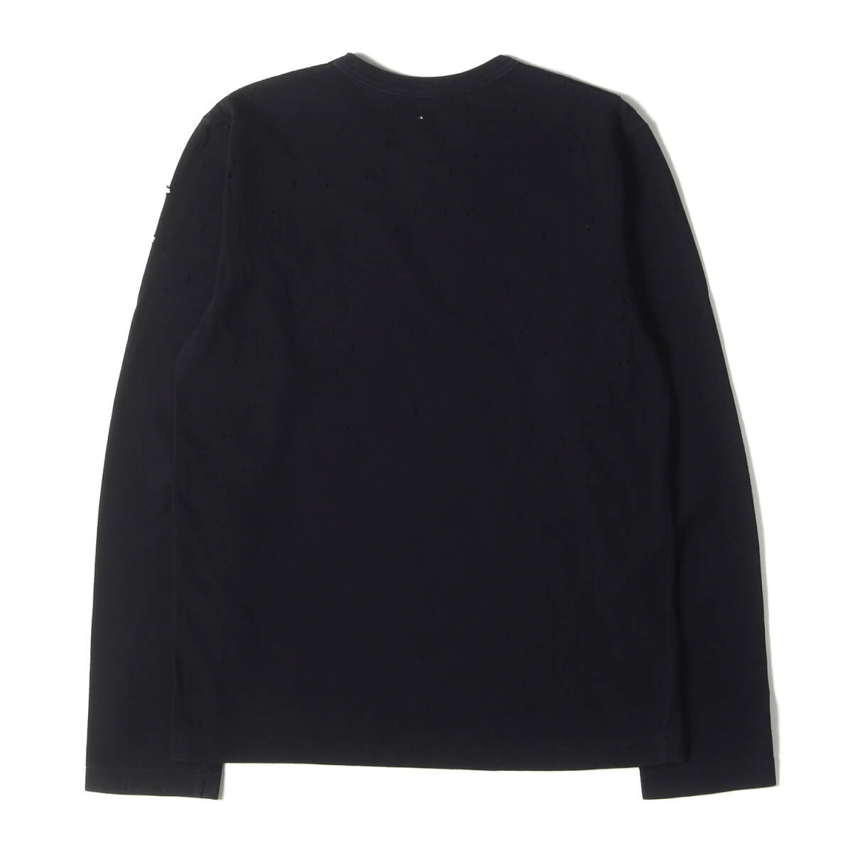 BLACK COMME des GARCONS ブラック コムデギャルソン カットソー サイズ:S / 穴あき加工 ロングスリーブ カットソー (1N-T009) / ブラック