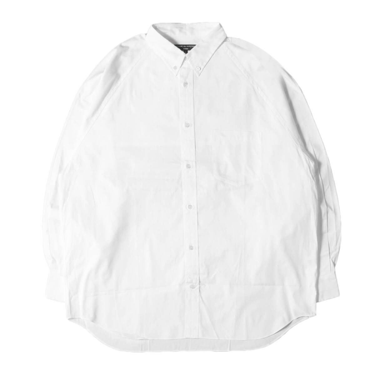 【美品】COMME des GARCONS HOMME シャツ サイズ:L / 24AW ボタンダウン ラグラン オックスフォード ドレス シャツ / ホワイト