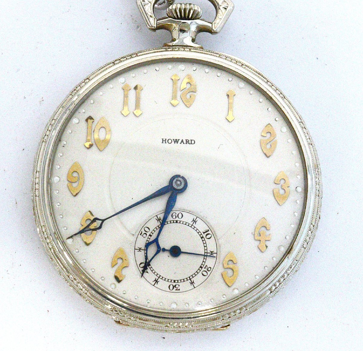 ジャンク時計☆Howardハワード 懐中時計 14K WHITEGOLD チェーン ジャンク時計☆Howardハワード 懐中時計 14K WHITEGOLD チェーン