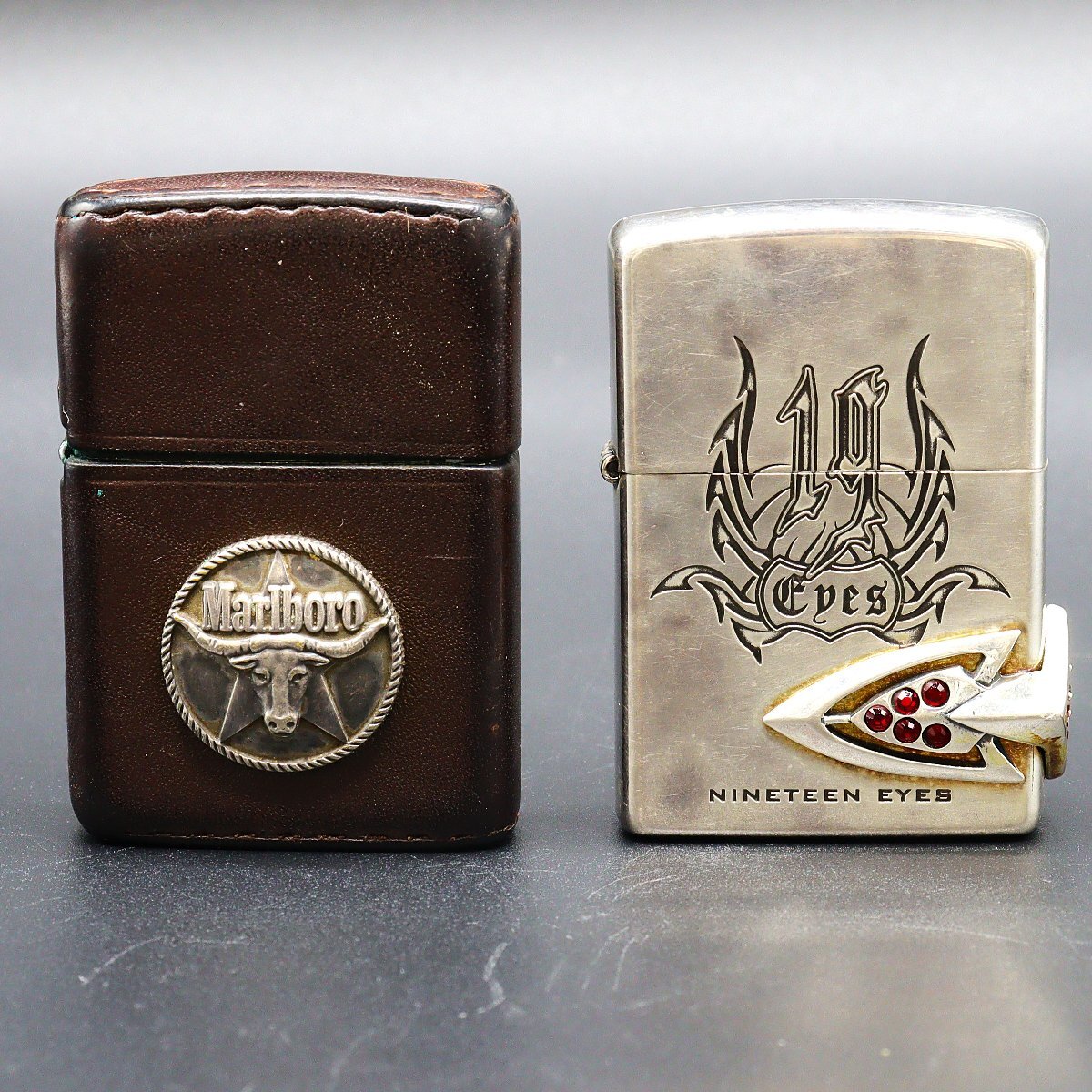 ZIPPO ジッポ☆マルボロ 革巻き着火確認済 /NINE TEEN EYES 着火 ZIPPO ジッポ☆マルボロ 革巻き着火確認済 /NINE TEEN EYES 着火