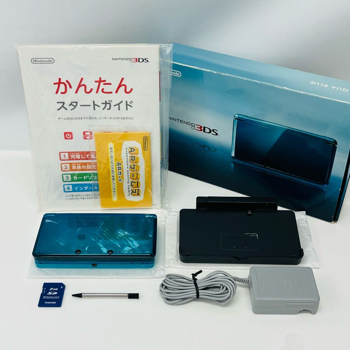 ☆極美品・1円〜☆ Nintendo 3DS 本体 アクアブルー アダプター ☆極美品・1円〜☆ Nintendo 3DS 本体 アクアブルー アダプター
