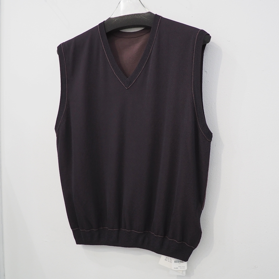 新品 定価35200円 ウィムガゼット ゲミニー 今期 25ss 春夏 リバーシブル ニット ベスト ダーク ブラウン レディース M L S ノースリーブ