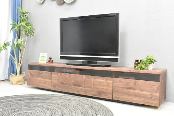 ST27-3NZQ:【地域限定送料無料 新品 即決】國産200cm幅ワイドテレビボード ブラウン【日本制リビング収納ローボードTV臺outlet家具】