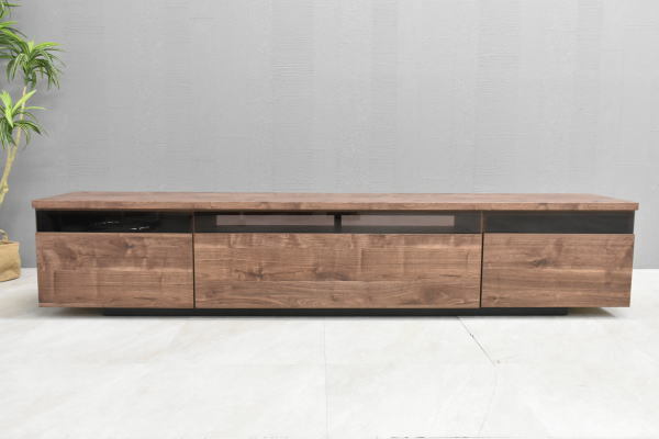 ST27-3NZQ:【地域限定送料無料 新品 即決】國産200cm幅ワイドテレビボード ブラウン【日本制リビング収納ローボードTV臺outlet家具】