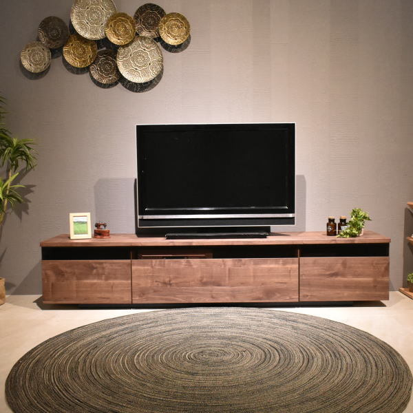 ST27-3NZQ:【地域限定送料無料 新品 即決】國産200cm幅ワイドテレビボード ブラウン【日本制リビング収納ローボードTV臺outlet家具】