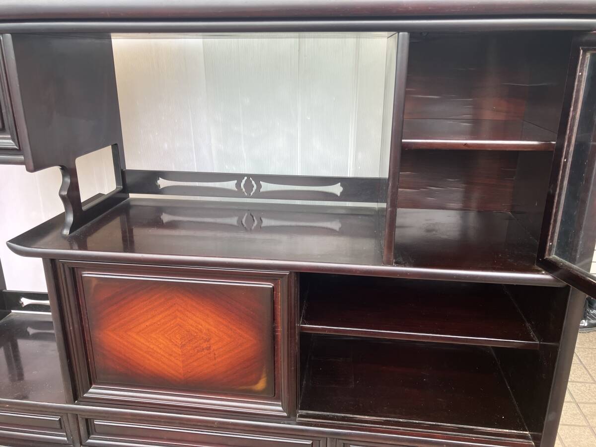 ◇唐木高級茶棚 黒檀 茶箪笥 飾り棚 和家具 アンティーク 昭和 ◇唐木高級茶棚 黒檀 茶箪笥 飾り棚 和家具 アンティーク 昭和