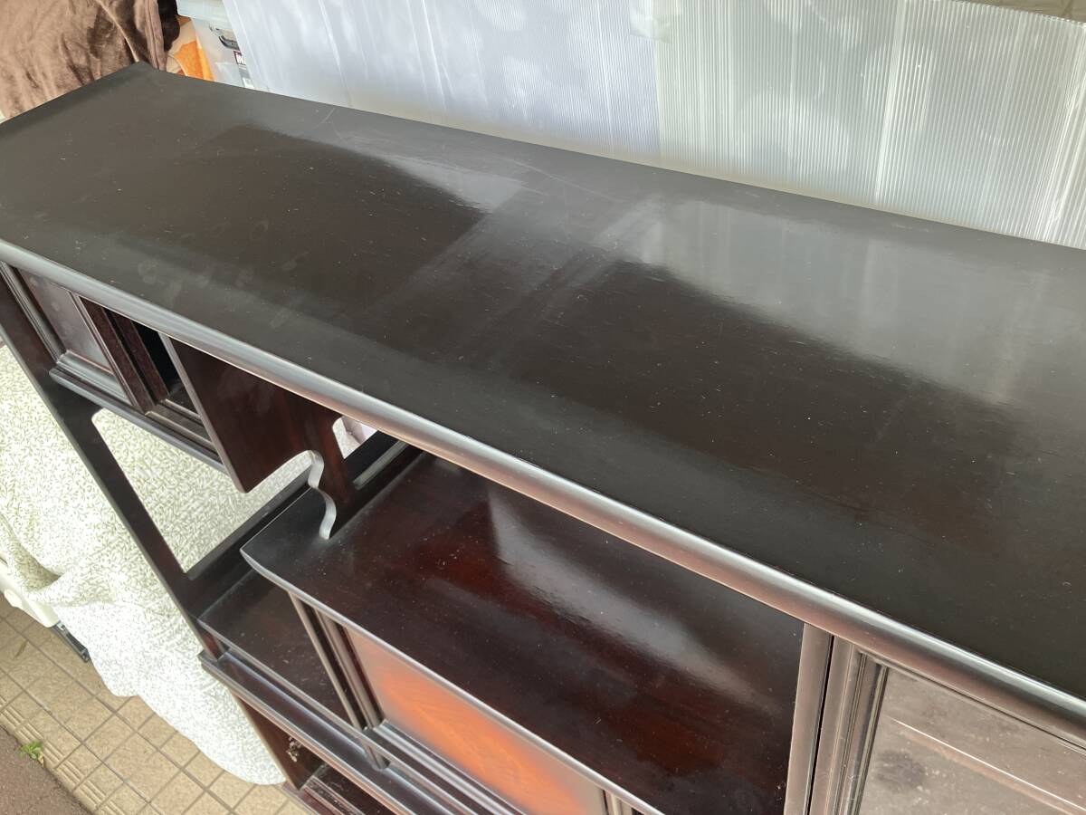 ◇唐木高級茶棚 黒檀 茶箪笥 飾り棚 和家具 アンティーク 昭和 ◇唐木高級茶棚 黒檀 茶箪笥 飾り棚 和家具 アンティーク 昭和