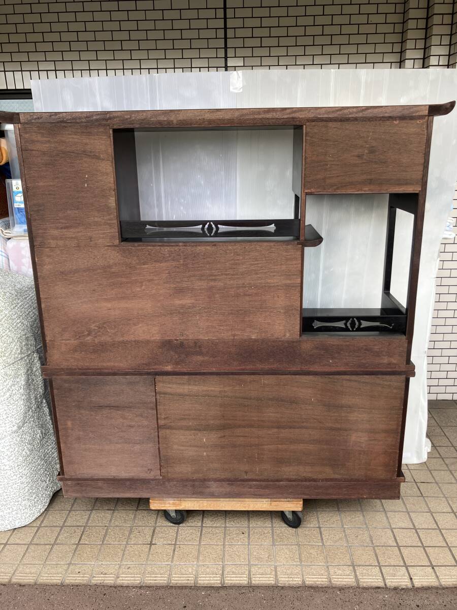 ◇唐木高級茶棚 黒檀 茶箪笥 飾り棚 和家具 アンティーク 昭和 ◇唐木高級茶棚 黒檀 茶箪笥 飾り棚 和家具 アンティーク 昭和